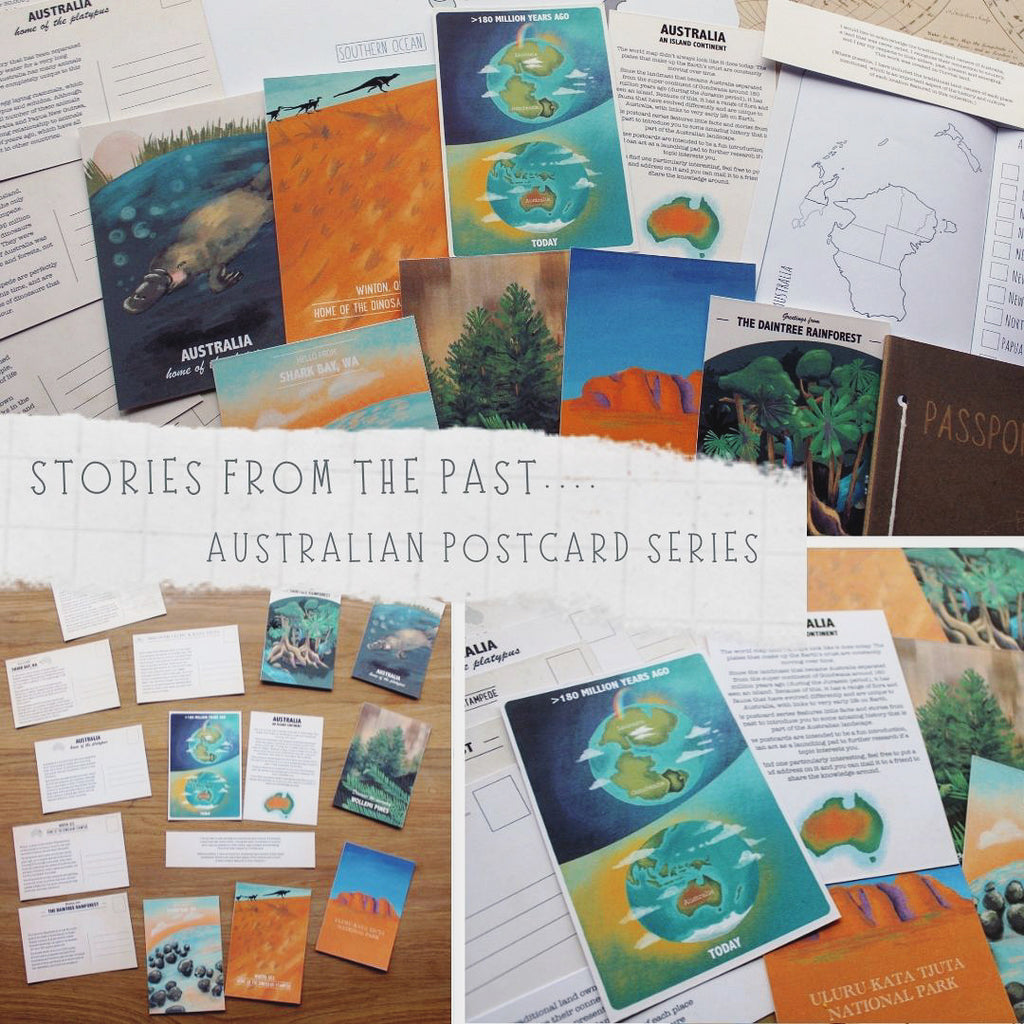 Postcards from Ancient Australia - Printable Postcard Set for kids