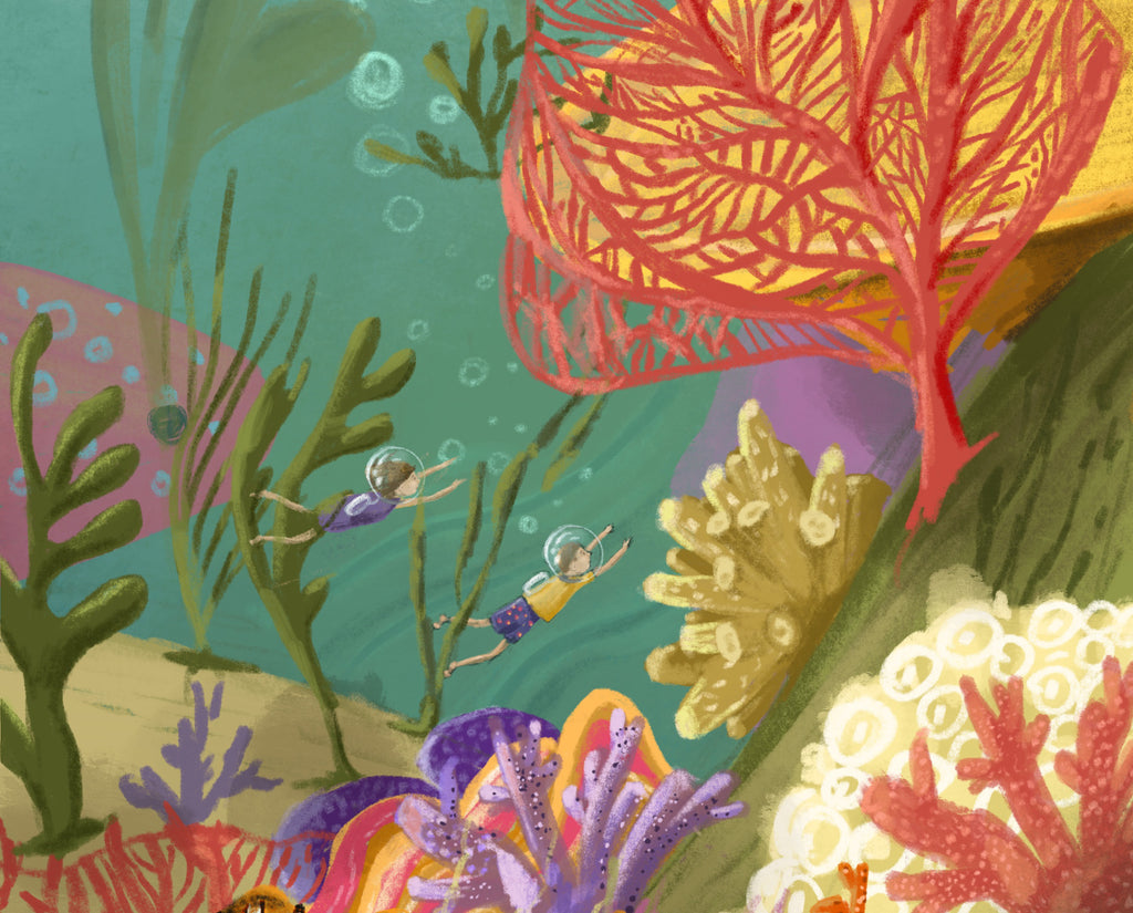Coral Reef Art Poster - Ocean art for children