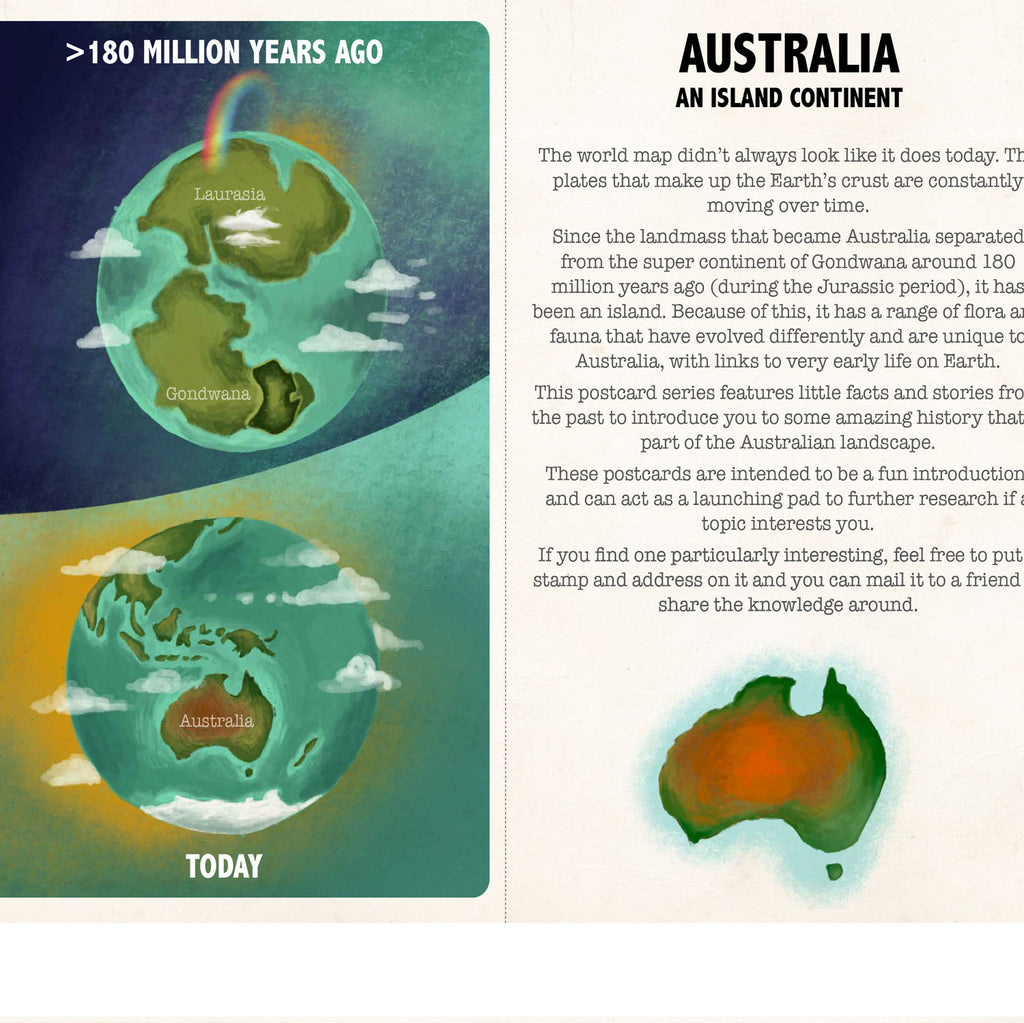 Postcards from Ancient Australia - Printable Postcard Set for kids