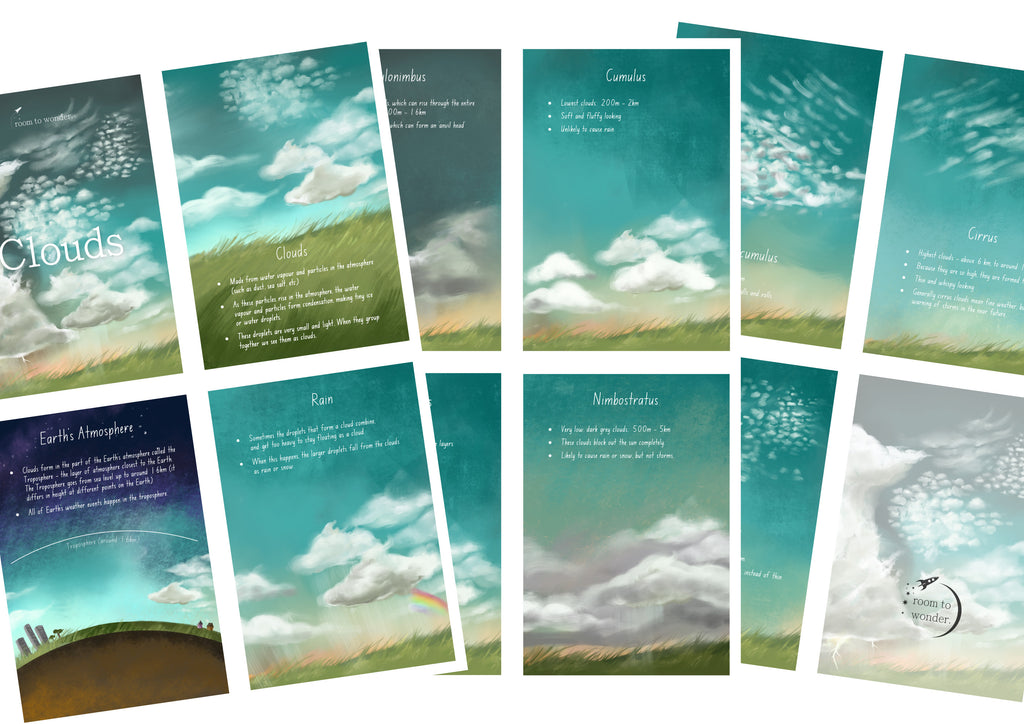 Cloud Types Printable Flashcards and Learning Pack