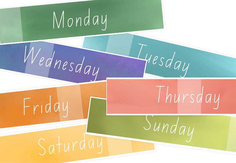 Free Printable Days of the Week Cards – Room to Wonder for Free Printable Days Of The Week Cards