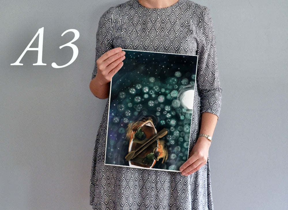 Phosphorescent Jellyfish Art Print