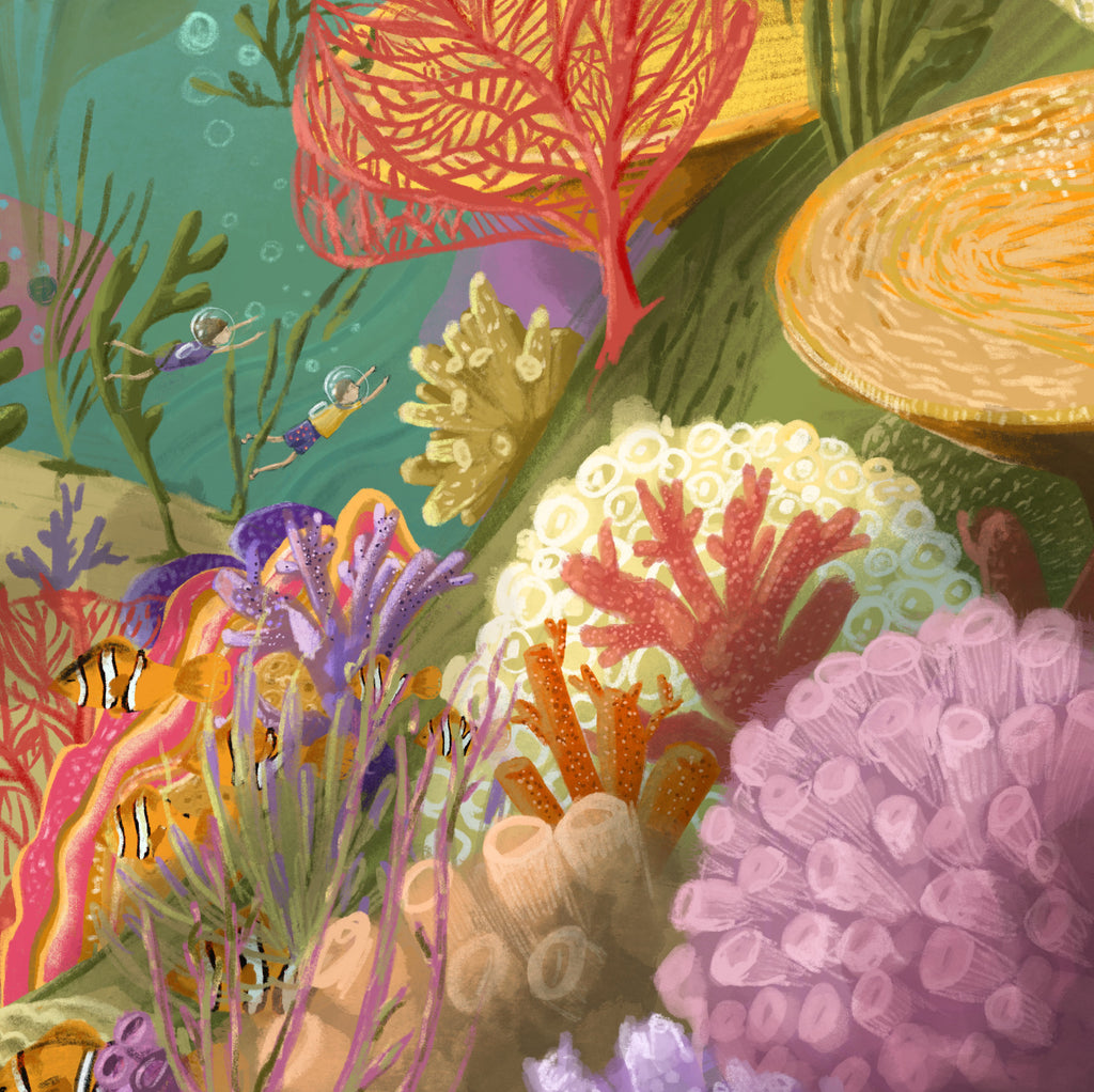 Coral Reef Art Poster - Ocean art for children