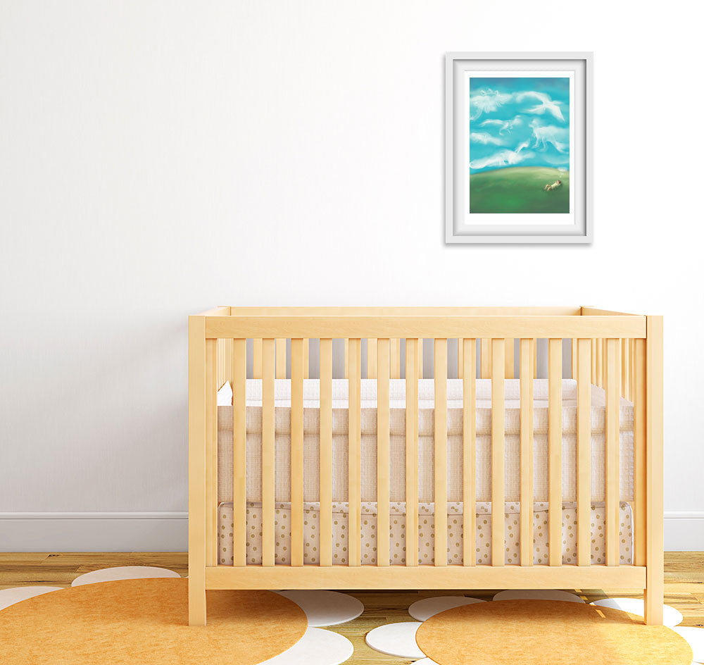 Daydreaming of Dinosaurs - Nursery Art Print (Letter D)