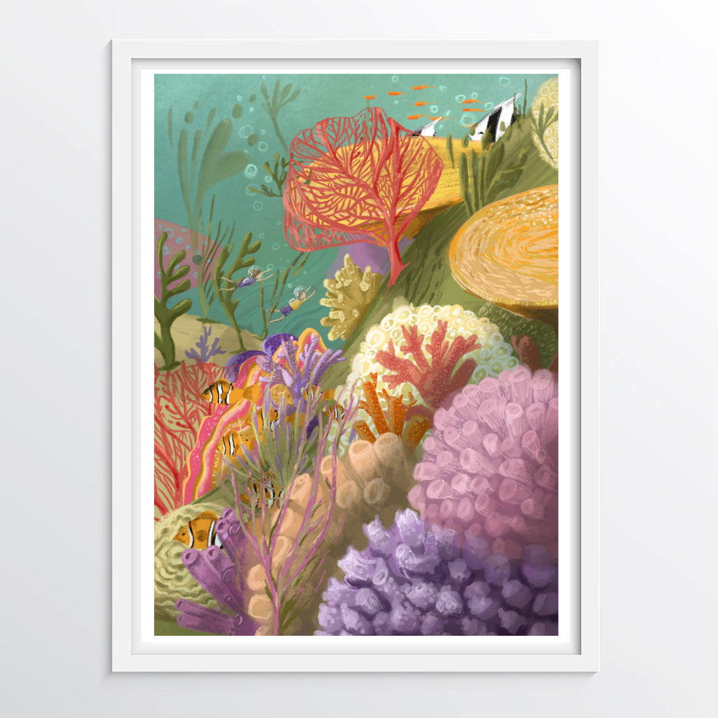 Coral Reef Art Poster - Ocean art for children