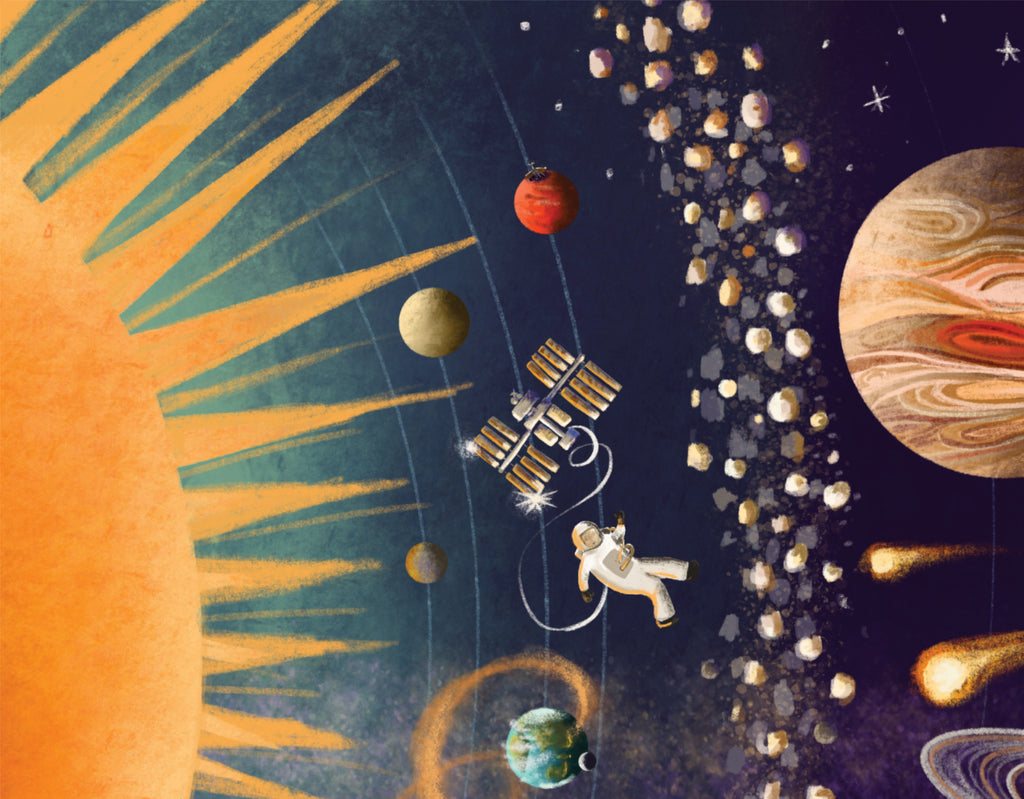 Solar System Educational Illustrated Poster