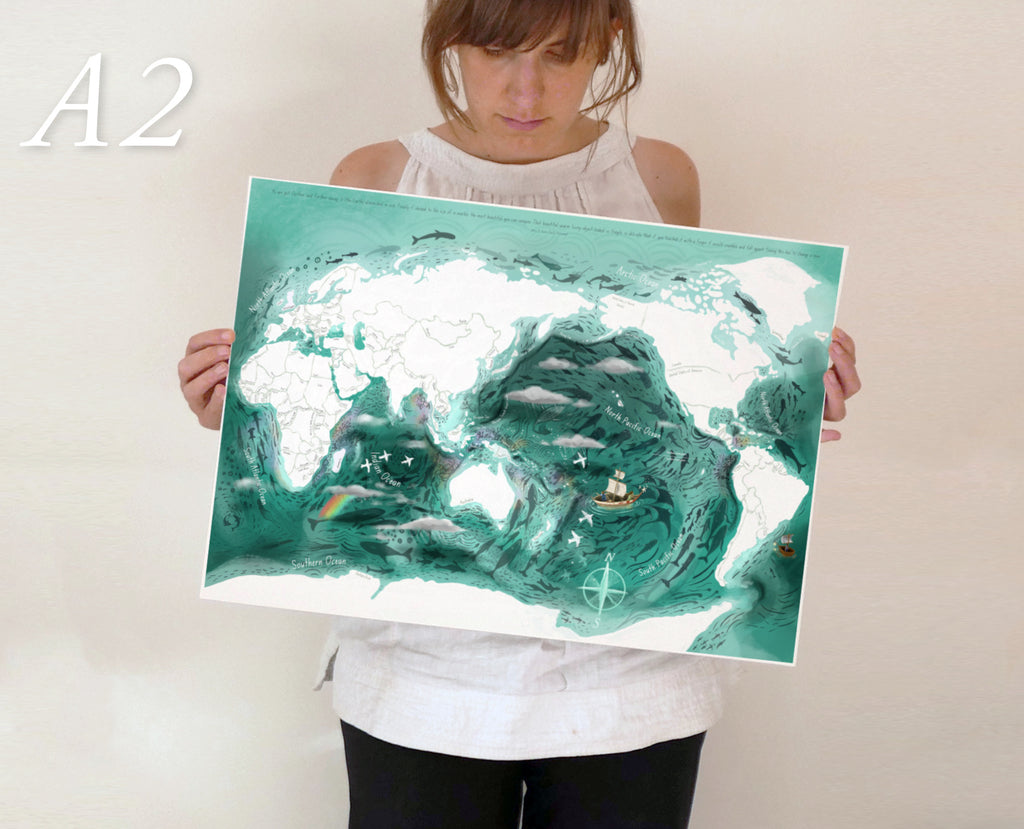 World Map for Kids (Oceanic, Pacific Centred)