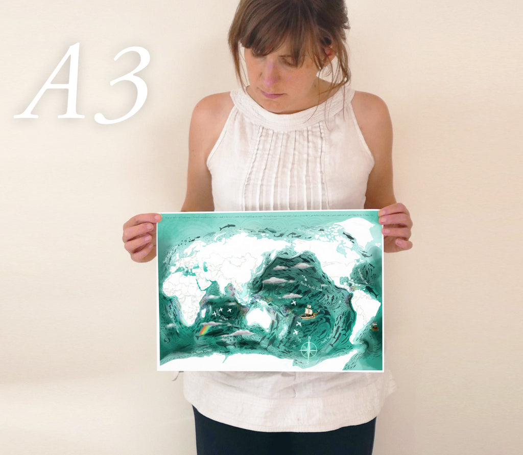 World Map for Kids (Oceanic, Pacific Centred)