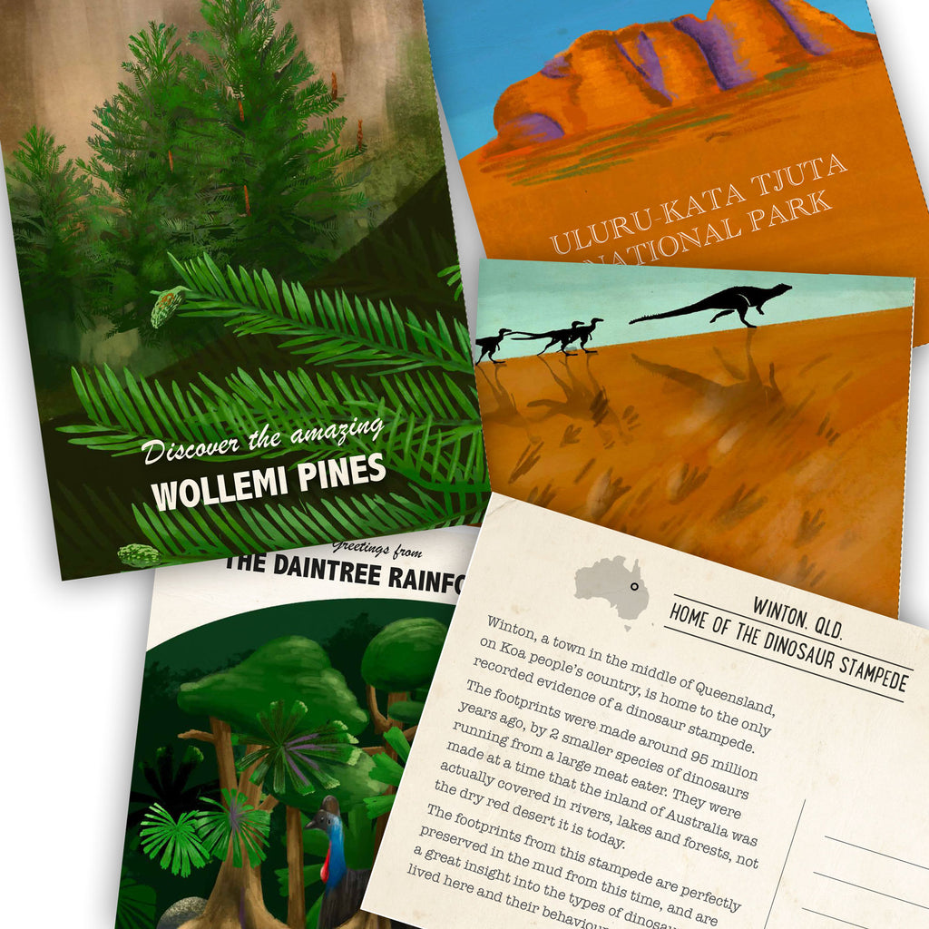 Postcards from Ancient Australia - Printable Postcard Set for kids