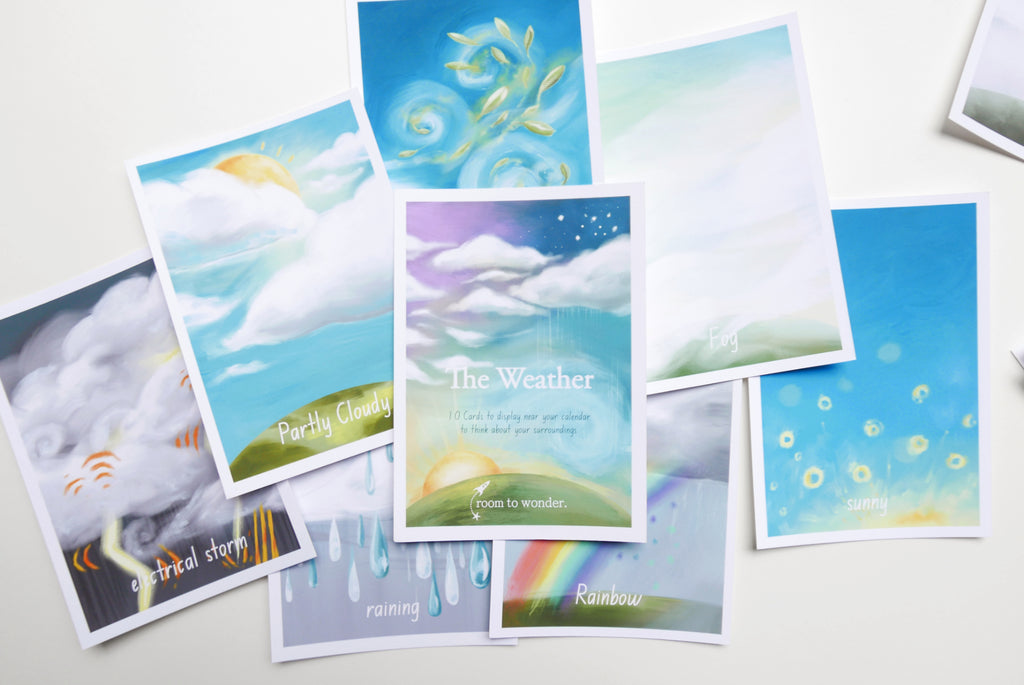 Printable Weather Flashcards, daily ritual cards